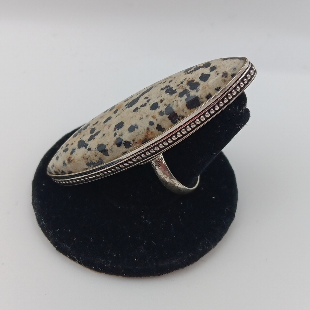 DALMATIAN STONE RING SIZE 7 - Picture 3 of 5